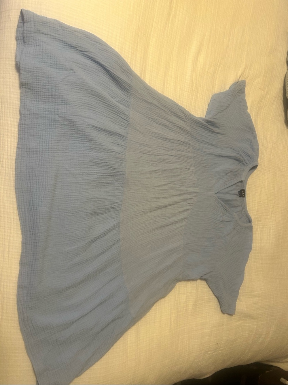 Light Blue Short Sleeve A-Line baby dollWomens dress